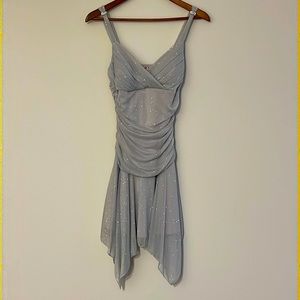 Formal Silver Dress with Sparkles